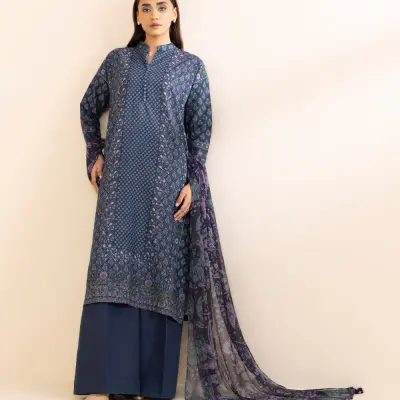 3 Piece - Printed Khaddar Suit