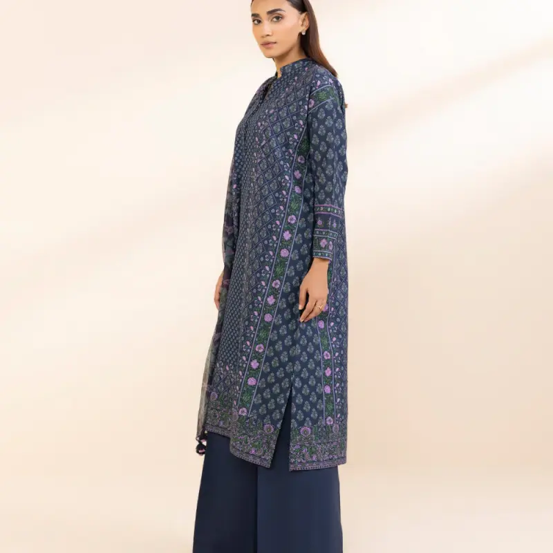 3 Piece - Printed Khaddar Suit