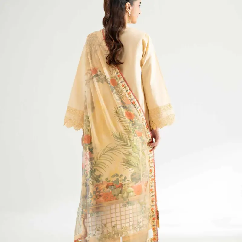 3 Piece - Digital Printed Embroidered Suit