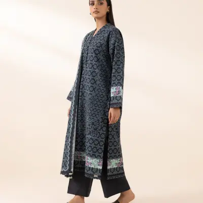 3 Piece - Printed Light Khaddar Suit