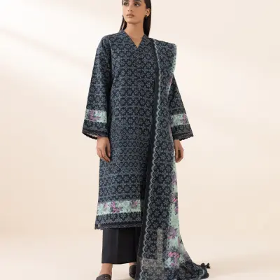 3 Piece - Printed Light Khaddar Suit
