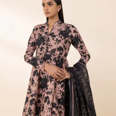3 Piece - Printed Khaddar Suit