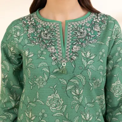 3 Piece - Embroidered Khaddar Suit