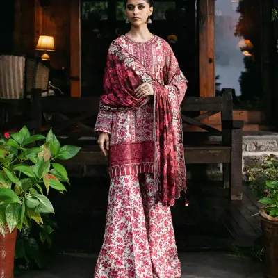 3 Piece - Embroidered Linen Suit