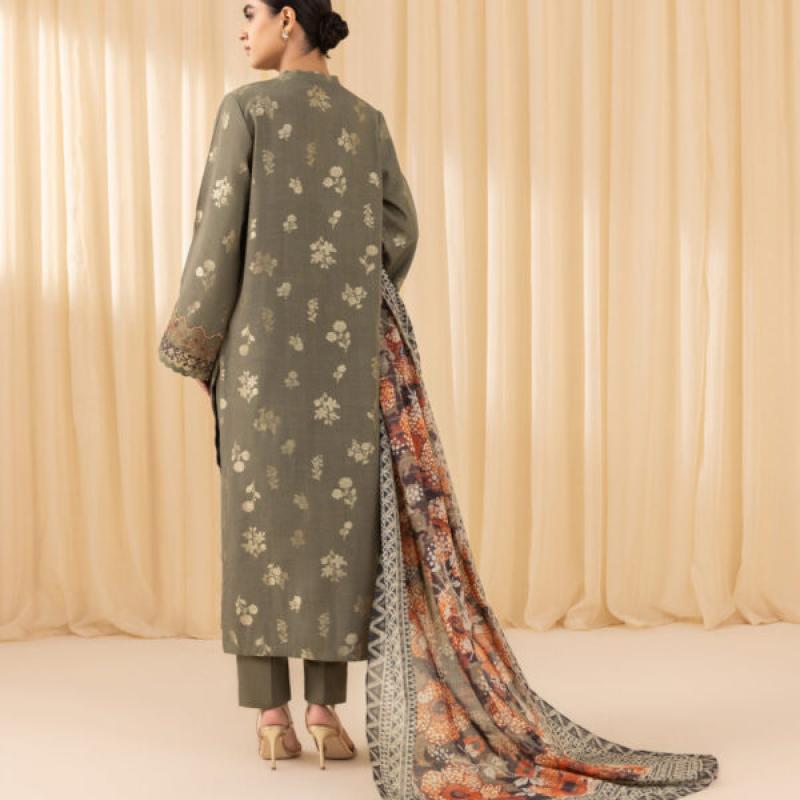 3 Piece - Embroidered Jacquard Suit