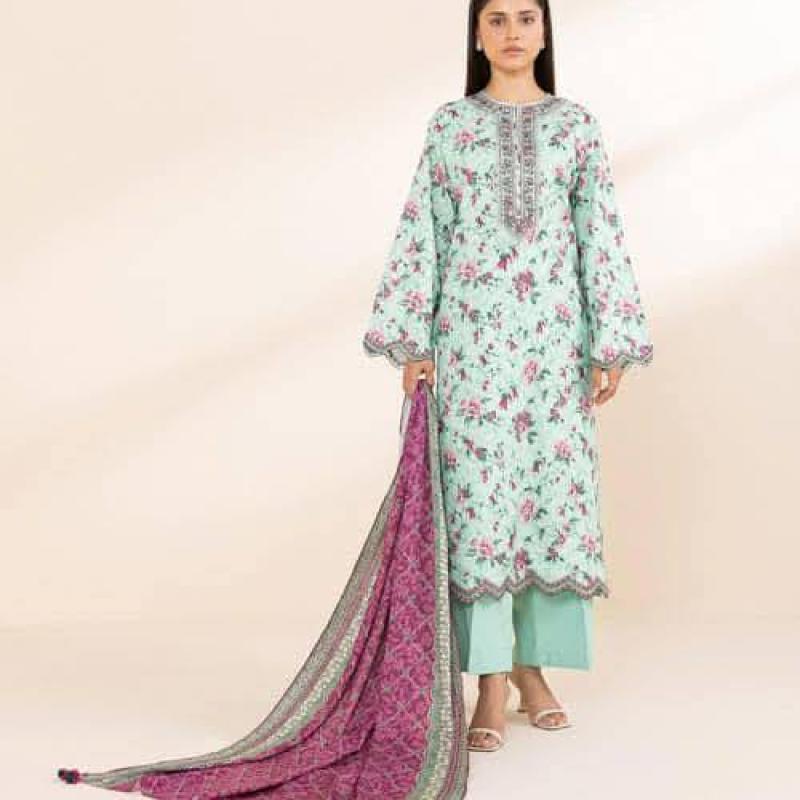 3 Piece - Embroidered Linen Suit