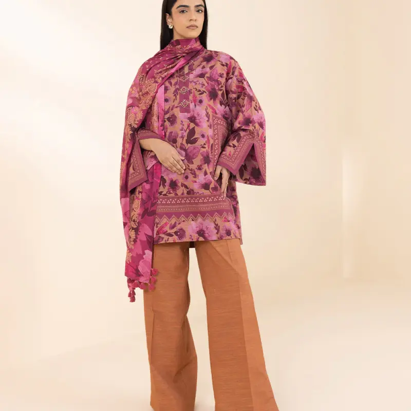 3 Piece - Printed Light Khaddar Suit