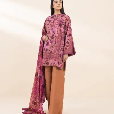 3 Piece - Printed Light Khaddar Suit