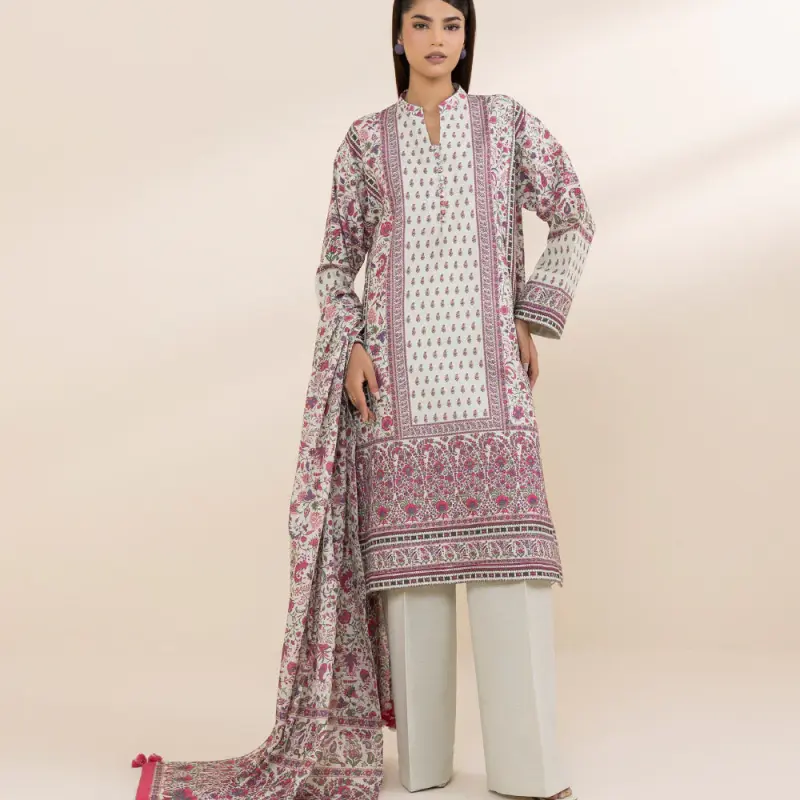 3 Piece - Printed Khaddar Suit